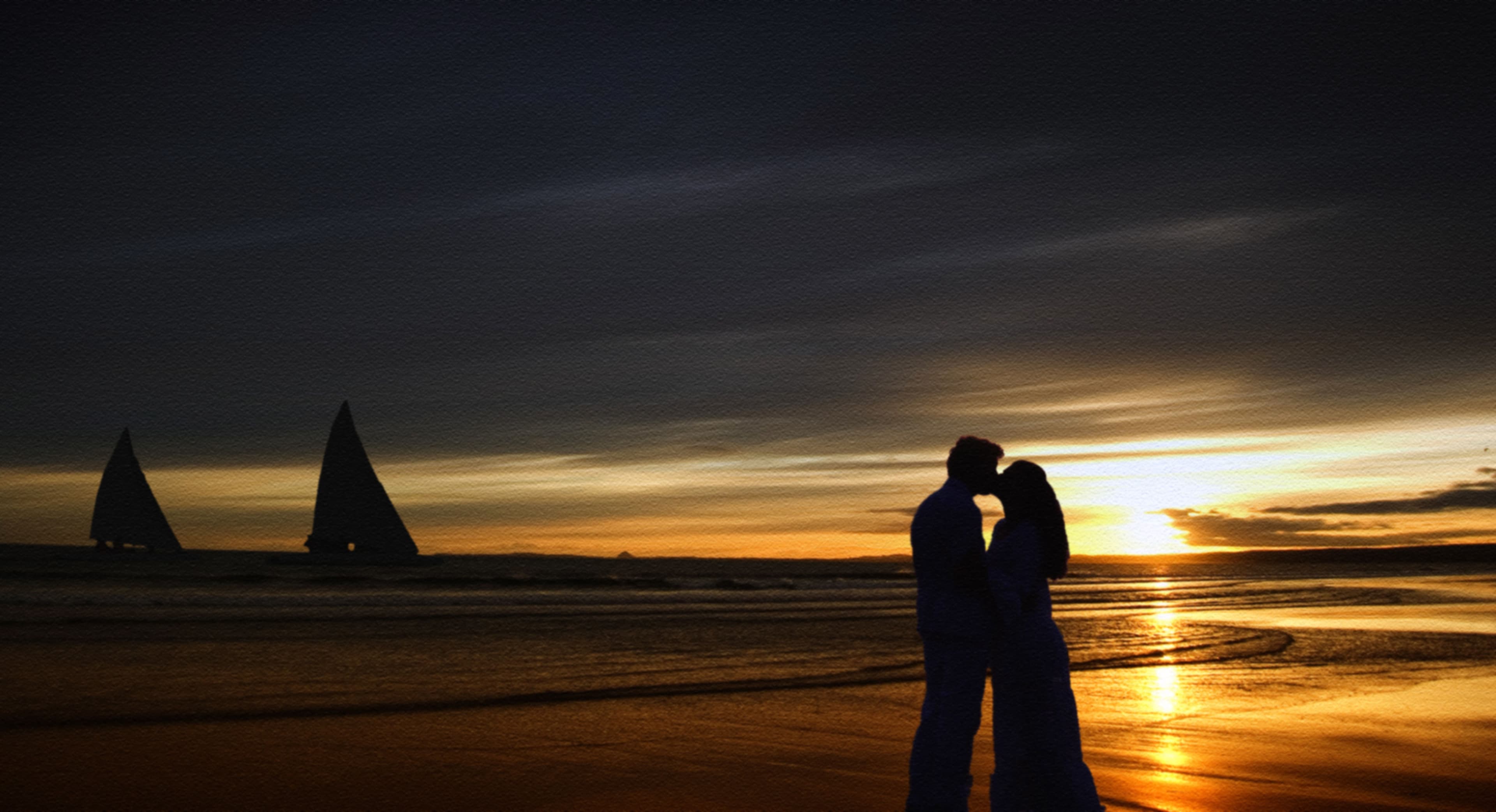 Romantic couple exploring love letters collection